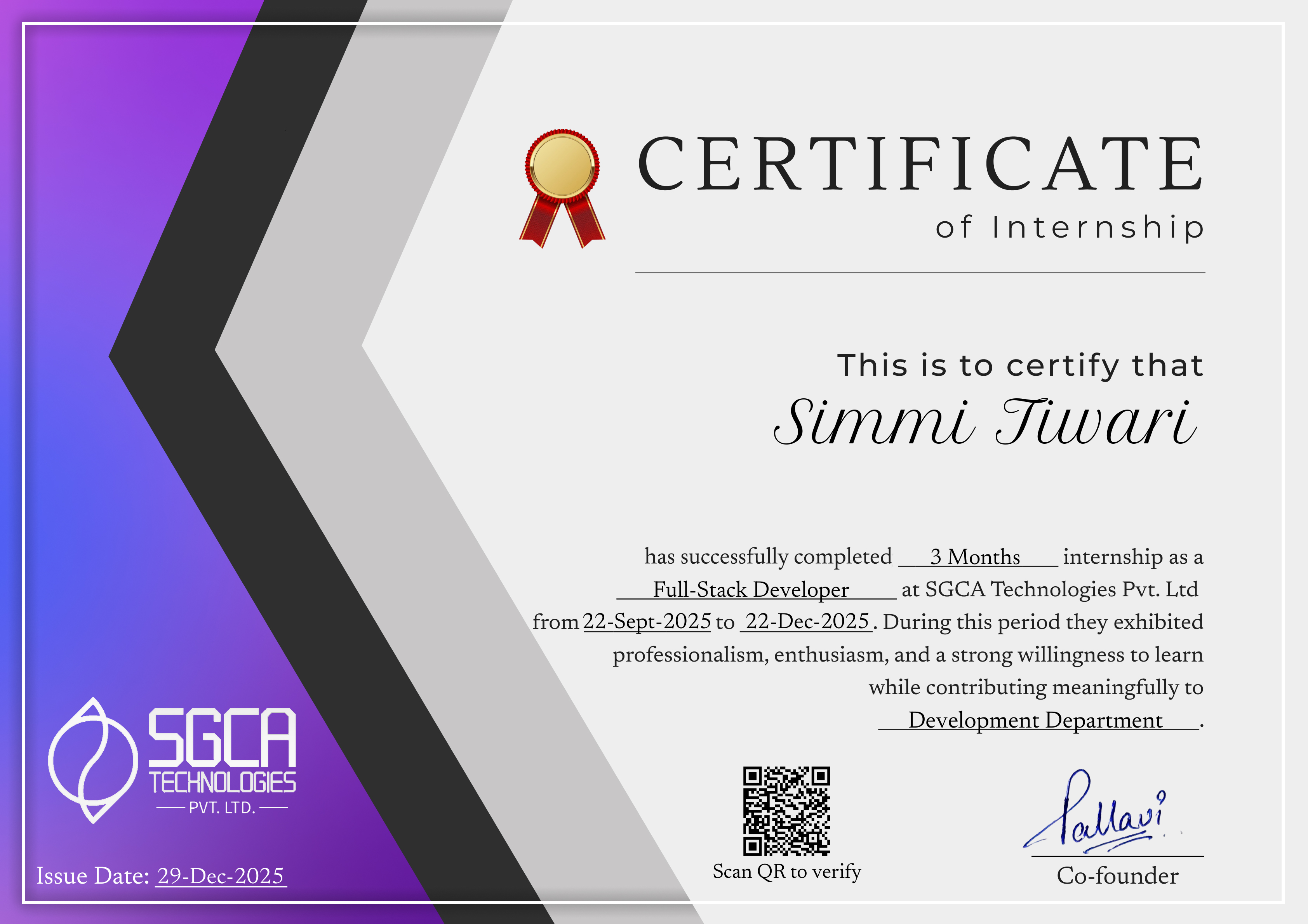 Certificate Preview
